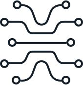 IT Infrastructure icon: dots connected by lines