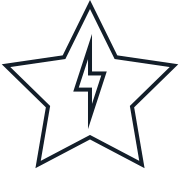 Sustainability Performance icon: a lightening bolt inside of a star